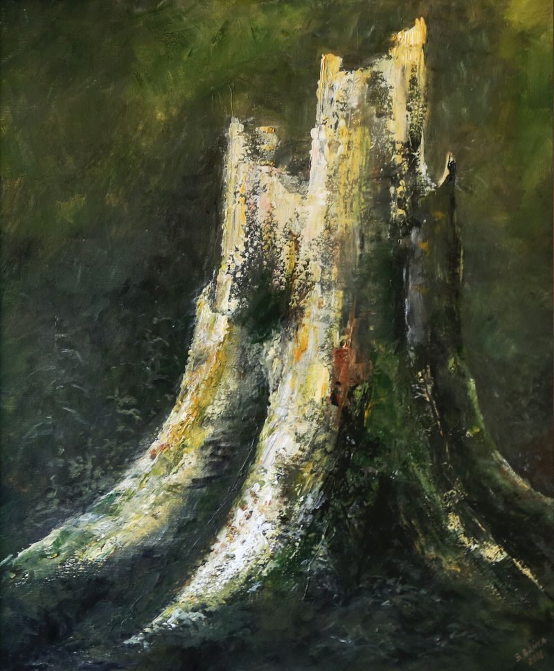 Spruce trunk in green 3, 2018 - Barbara Bańka